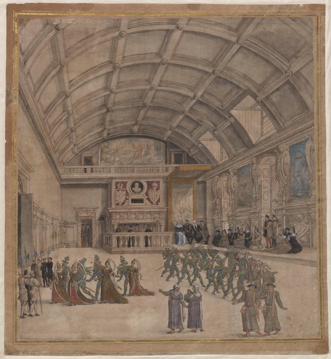 Palacio de Binche durante las celebraciones en agosto de 1549, 1549 de Unbekannt