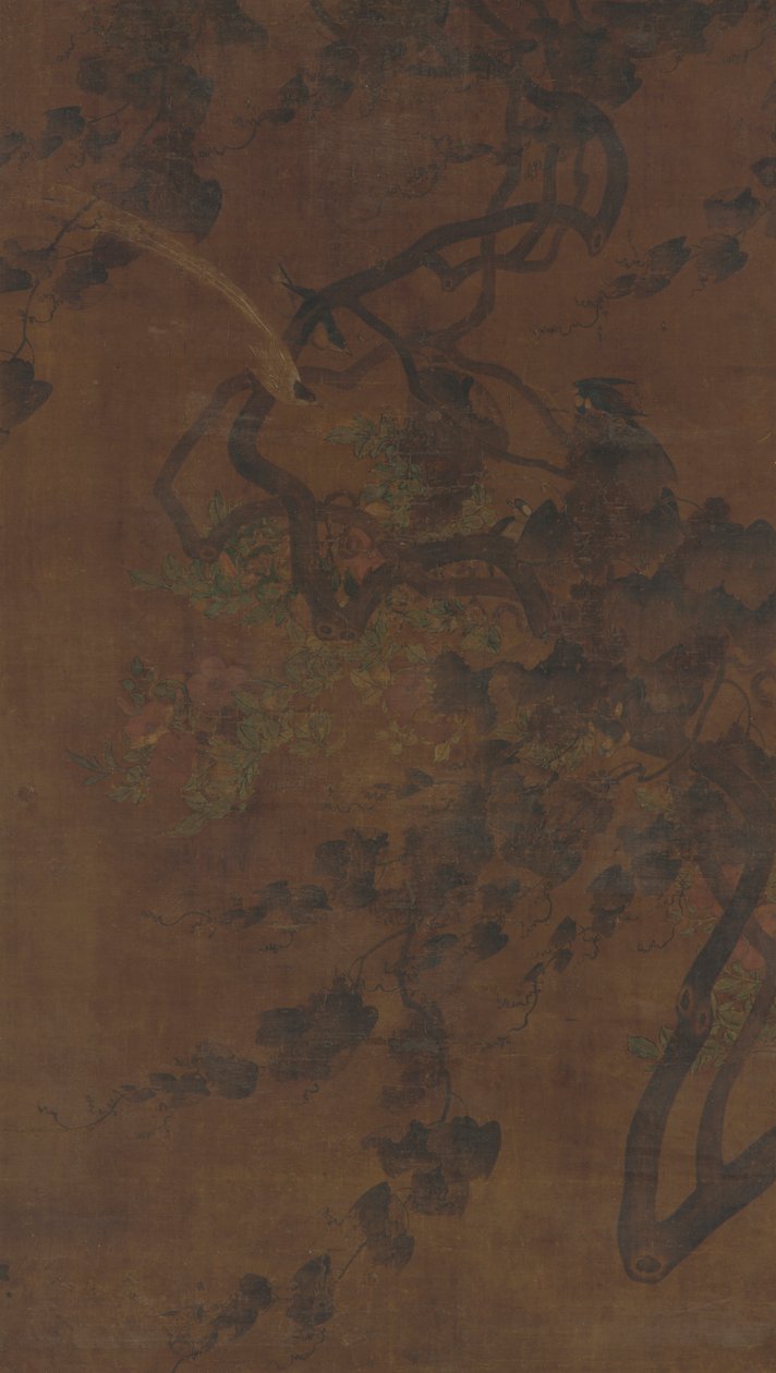 Pájaros, vides y flores, dinastía Ming, 1368-1644 de Unbekannt
