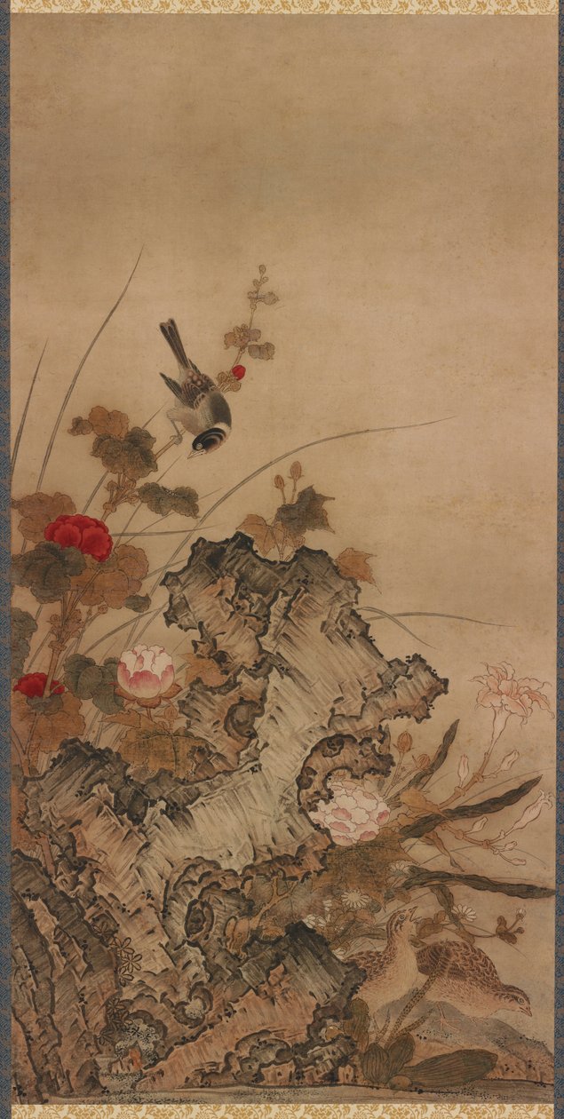 Aves y flores, período Edo, siglo XVIII de Unbekannt