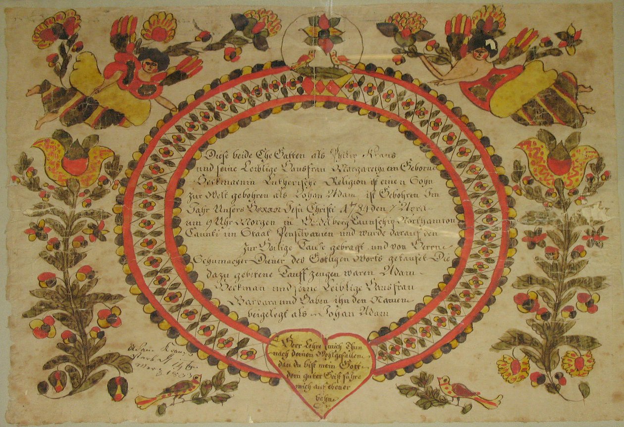 Certificado de Nacimiento y Bautismo, 1784 de Unbekannt