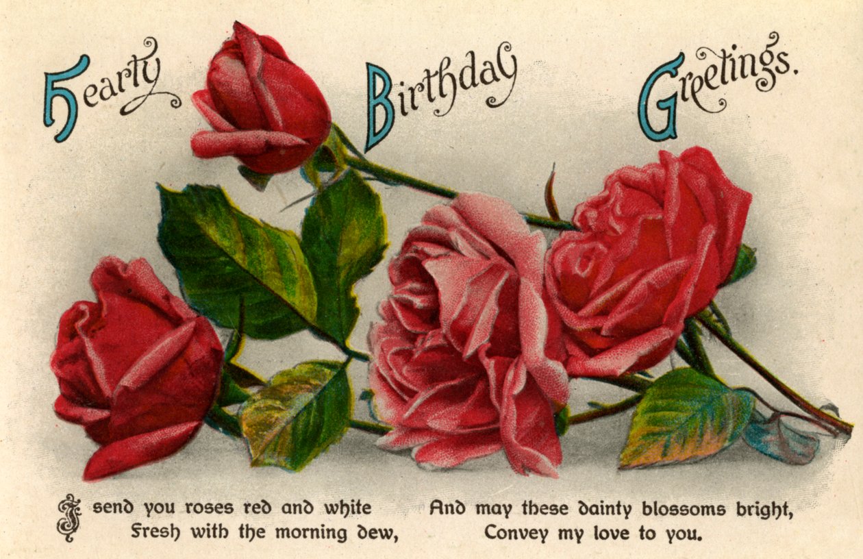 Tarjeta de cumpleaños, c1900-1929 de Unbekannt