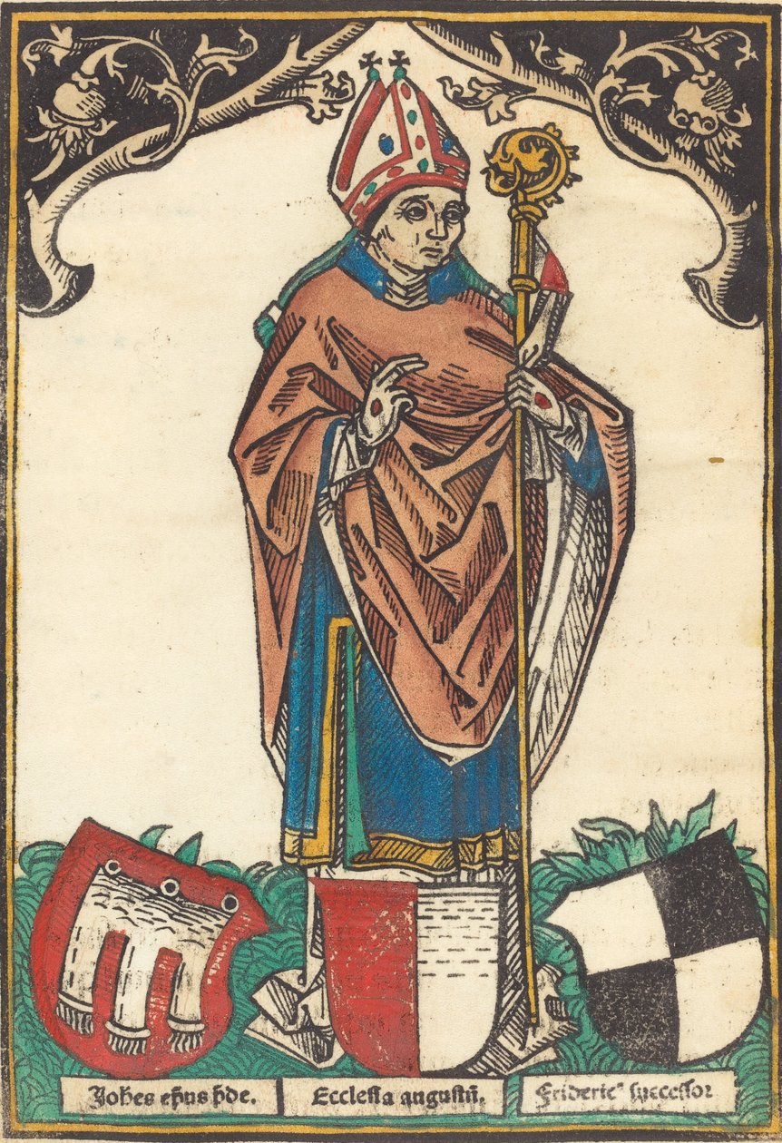 Obispo de Augsburgo con Tres Escudos de Armas de Unbekannt