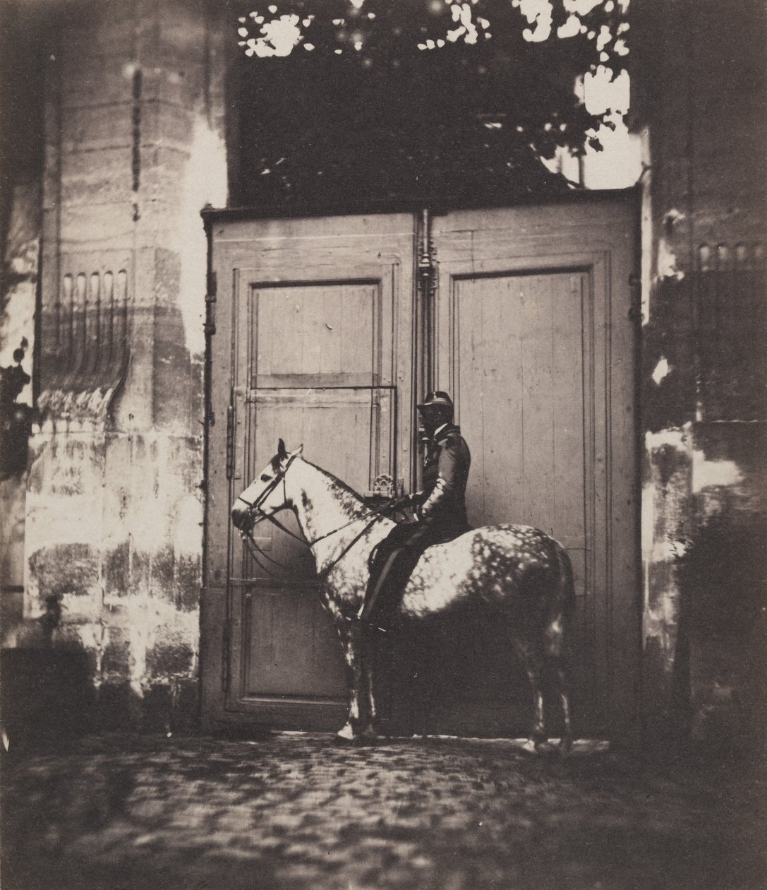 Jinete negro frente a una puerta, c. 1855 de Unbekannt