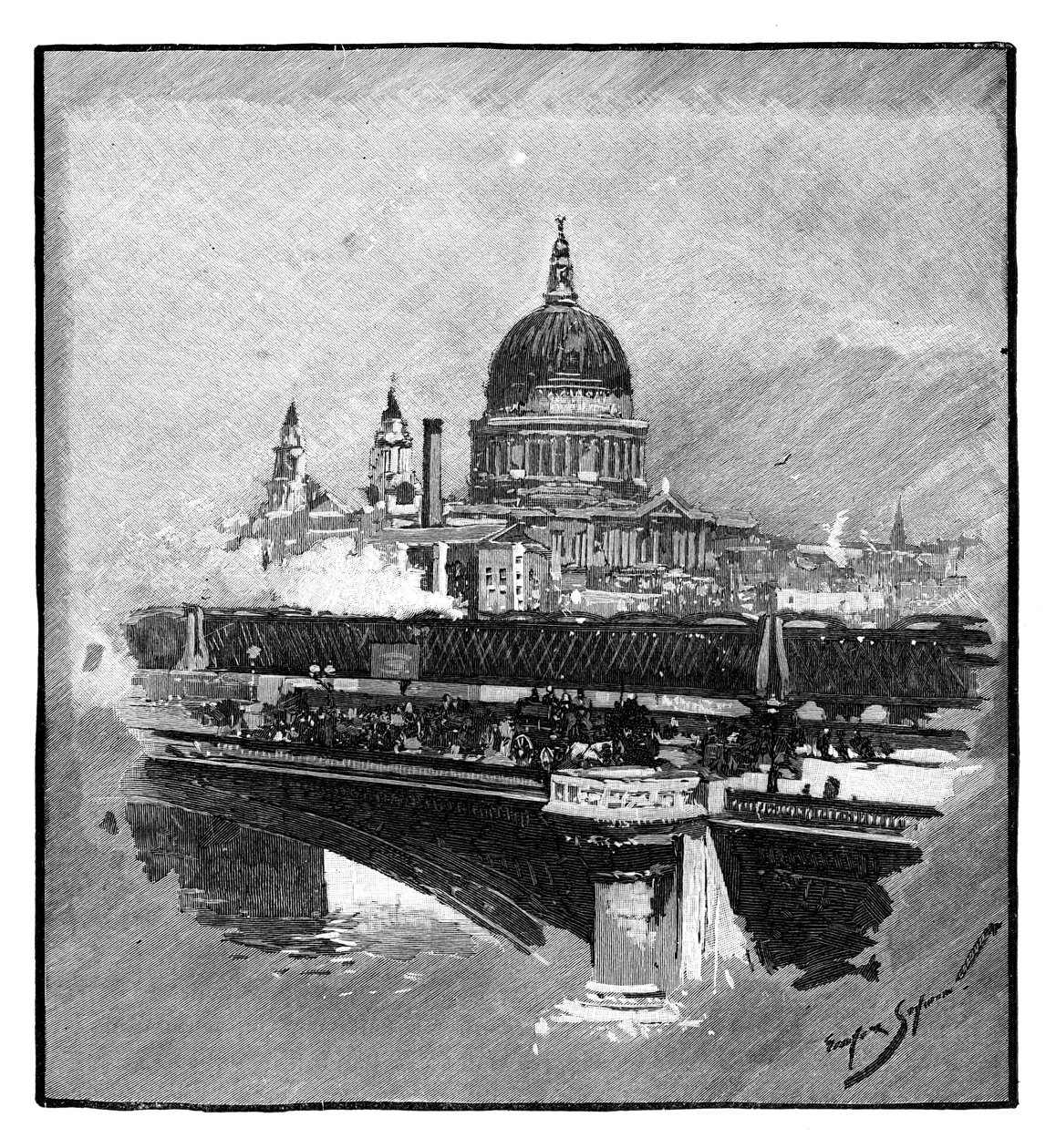 Puente de Blackfriars y Catedral de San Pablo, Londres de Unbekannt