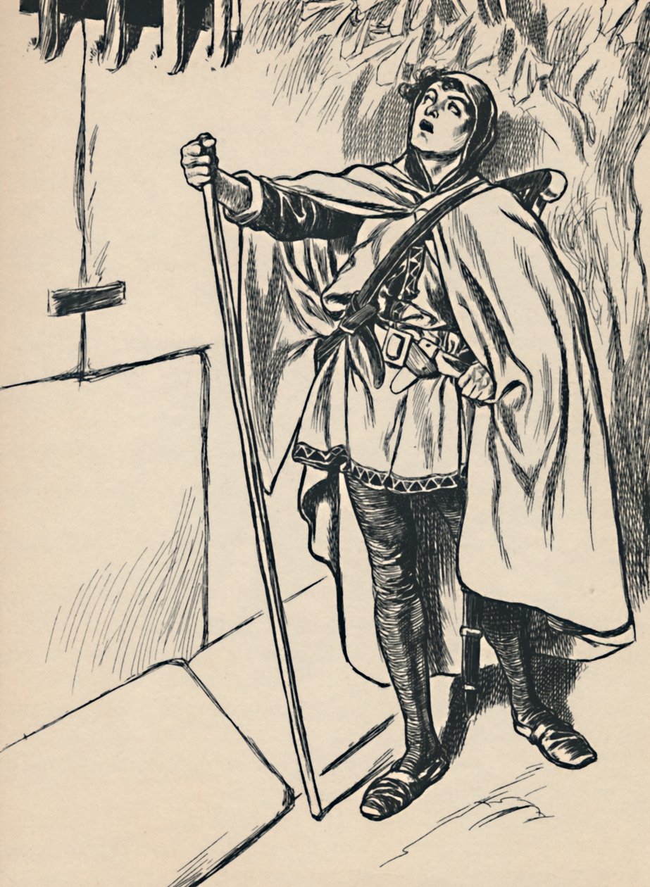 Blondel canta bajo la ventana de Ricardo, c. 1907 de Unbekannt