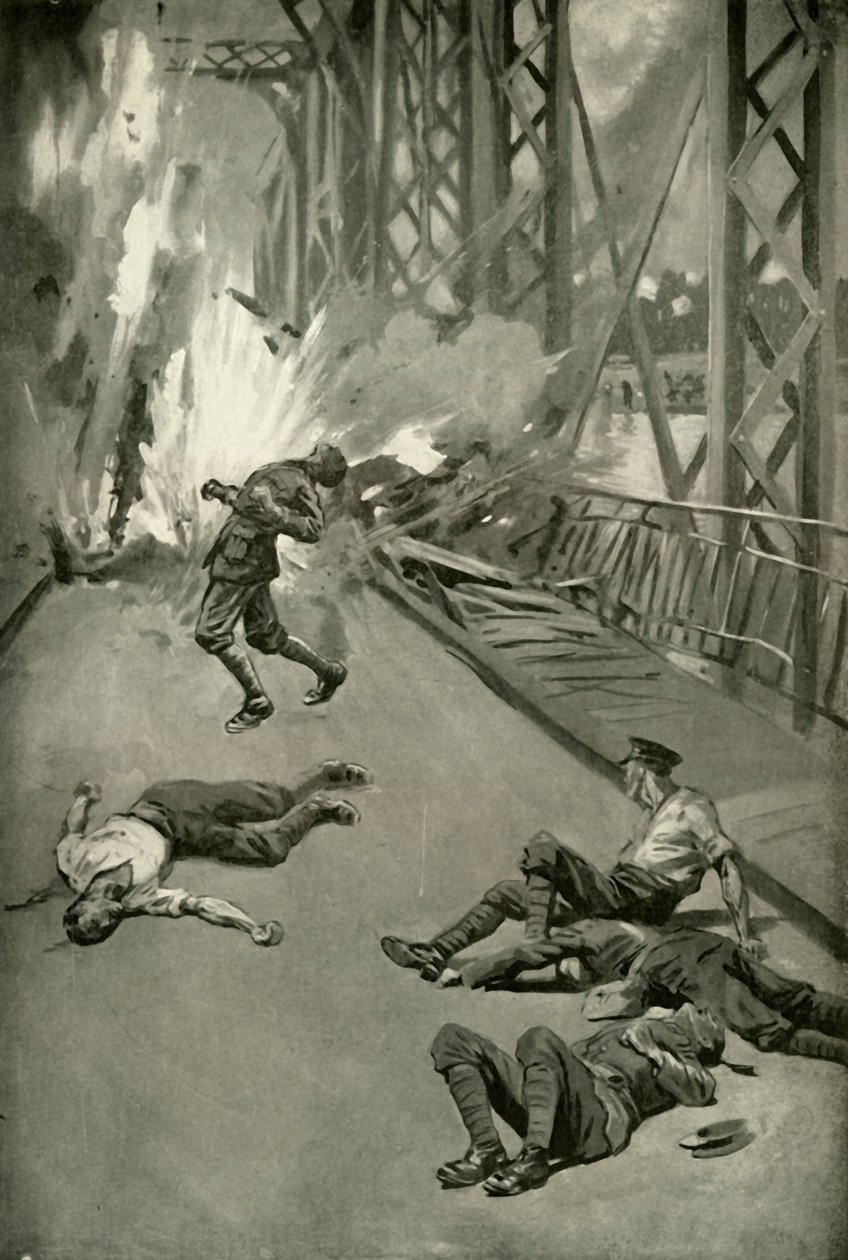 Voladura de un puente sobre el Aisne en Soissons, 1919 de Unbekannt
