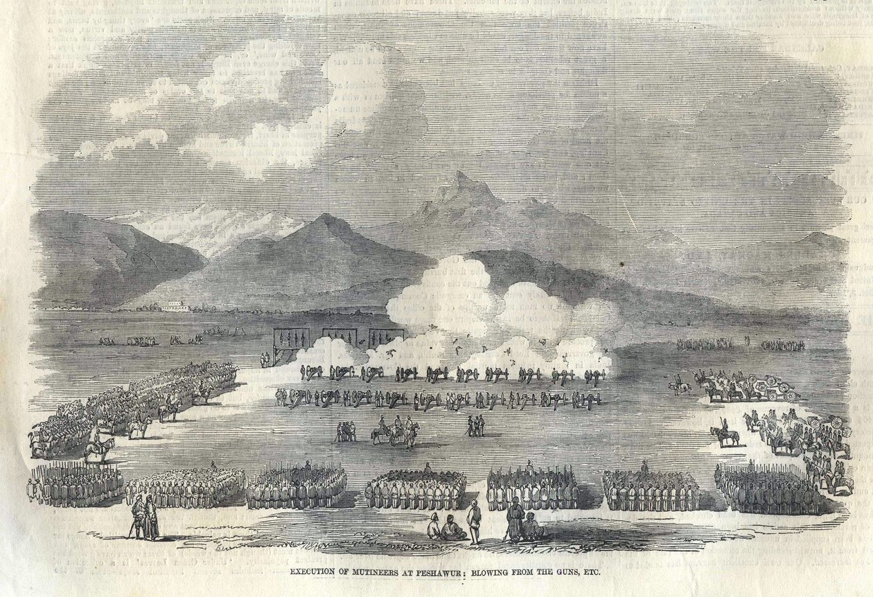 Ejecución con cañones en la India británica, 1857 de Unbekannt