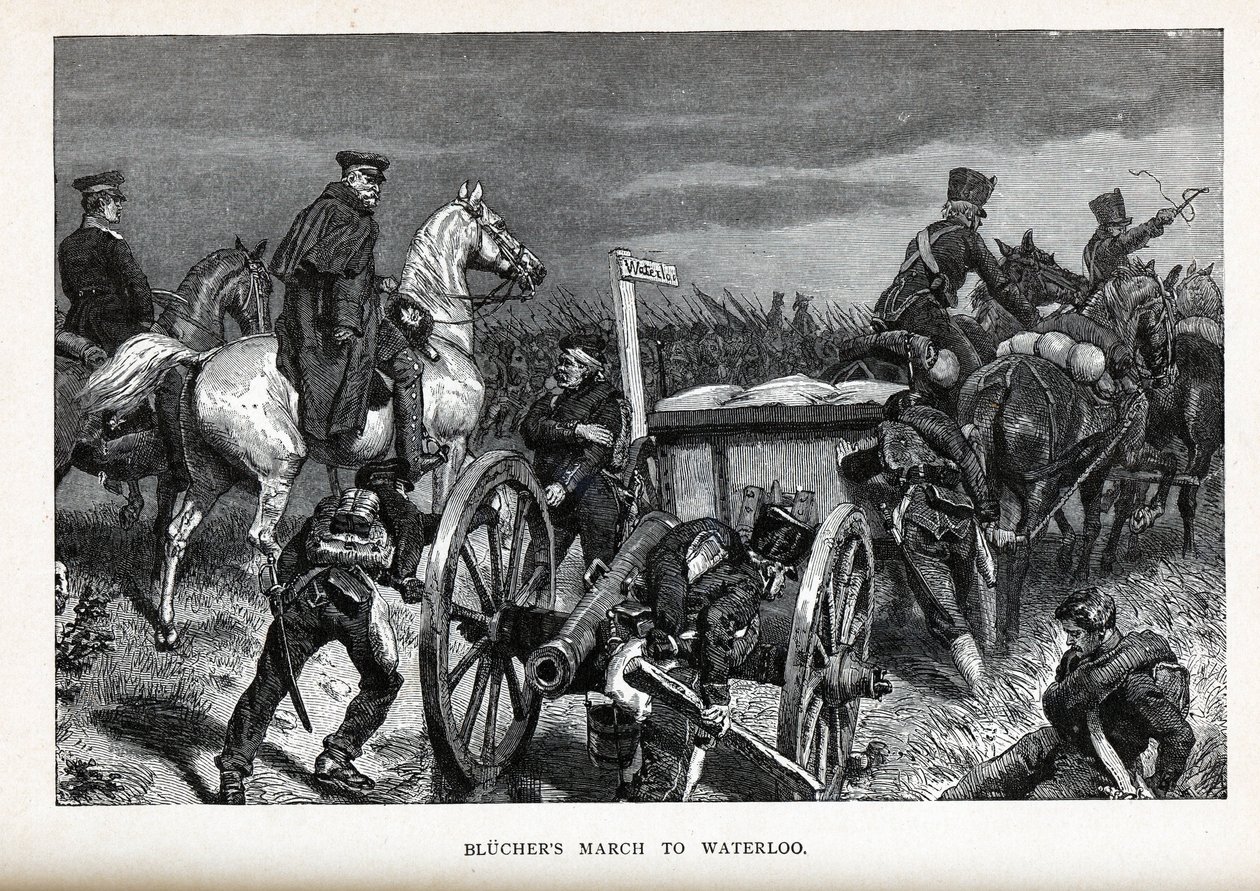 El pantano de Blücher hacia Waterloo, 1882 de Unbekannt