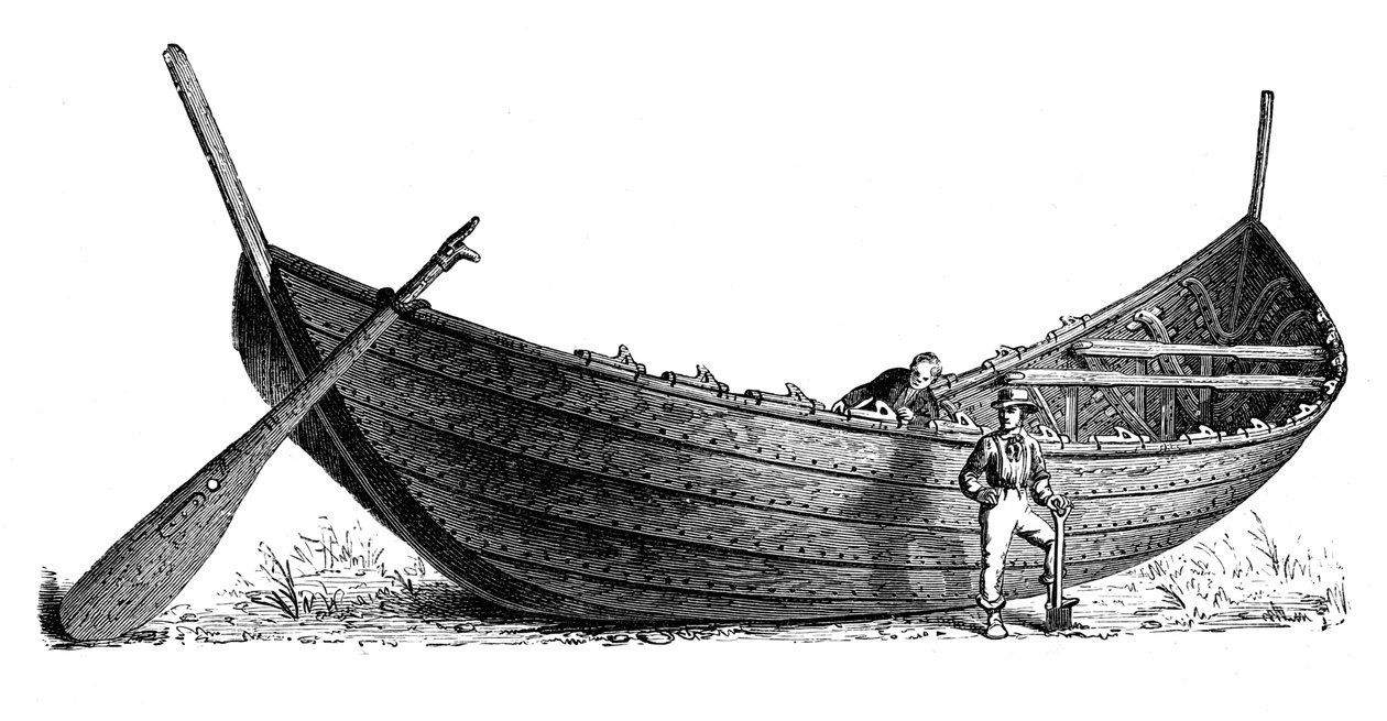 Barco para catorce pares de remos, encontrado en Nydam, Jutlandia, 1892 de Unbekannt