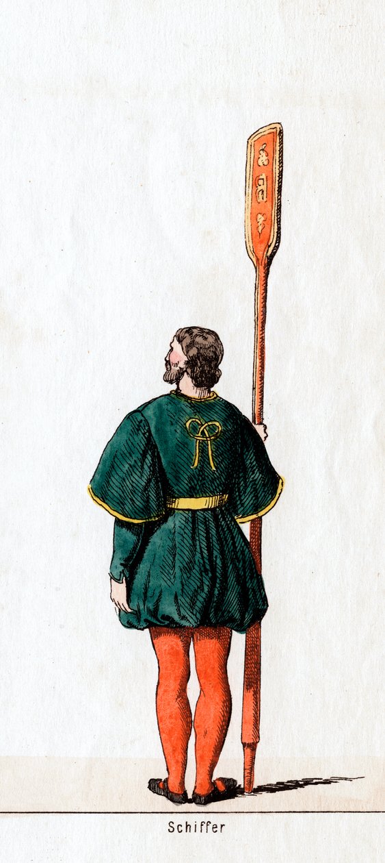 Barquero, diseño de vestuario para la obra de Shakespeare, Enrique VIII, siglo XIX de Unbekannt