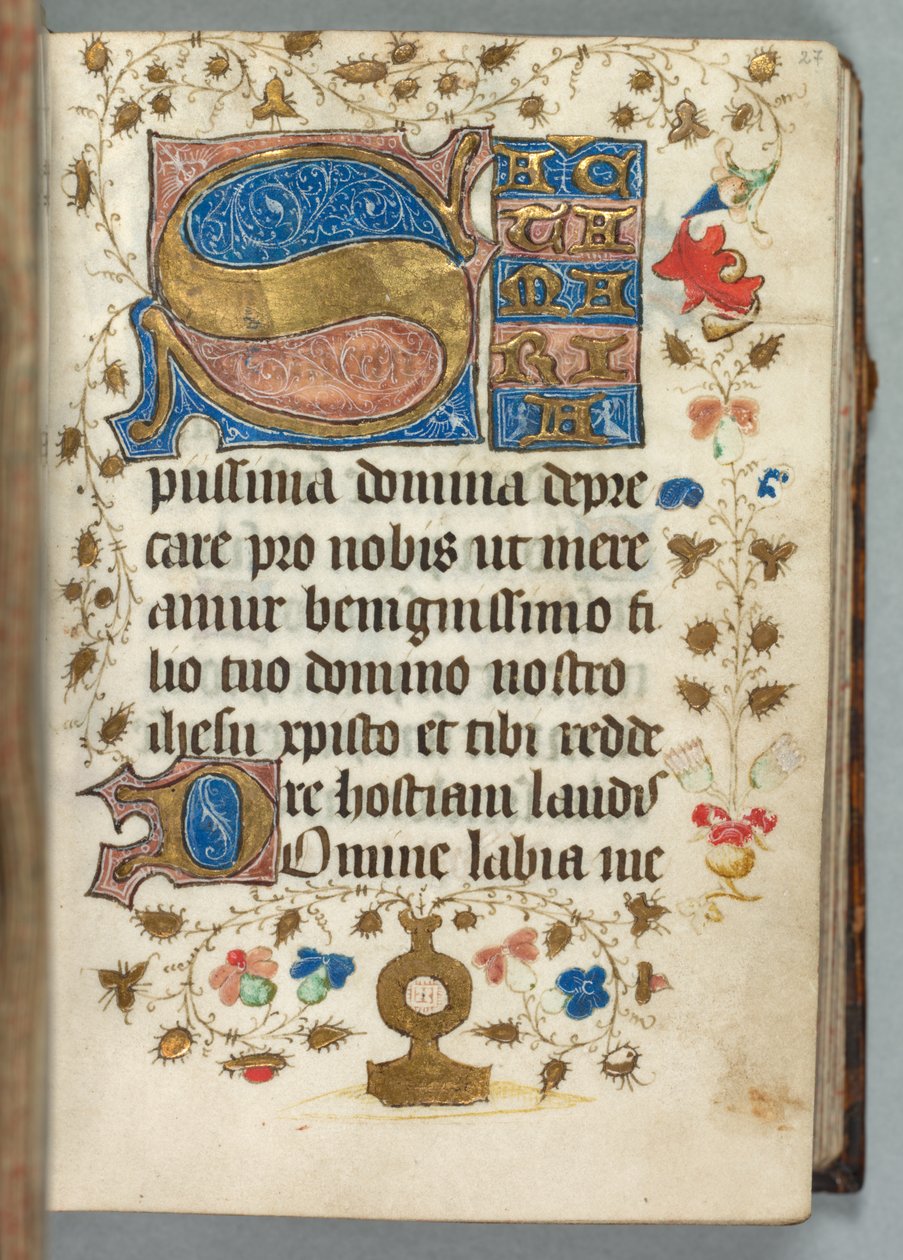 Libro de Horas Uso de Metz: Fol. 27r, Iniciales Decoradas, c. 1440 de Unbekannt