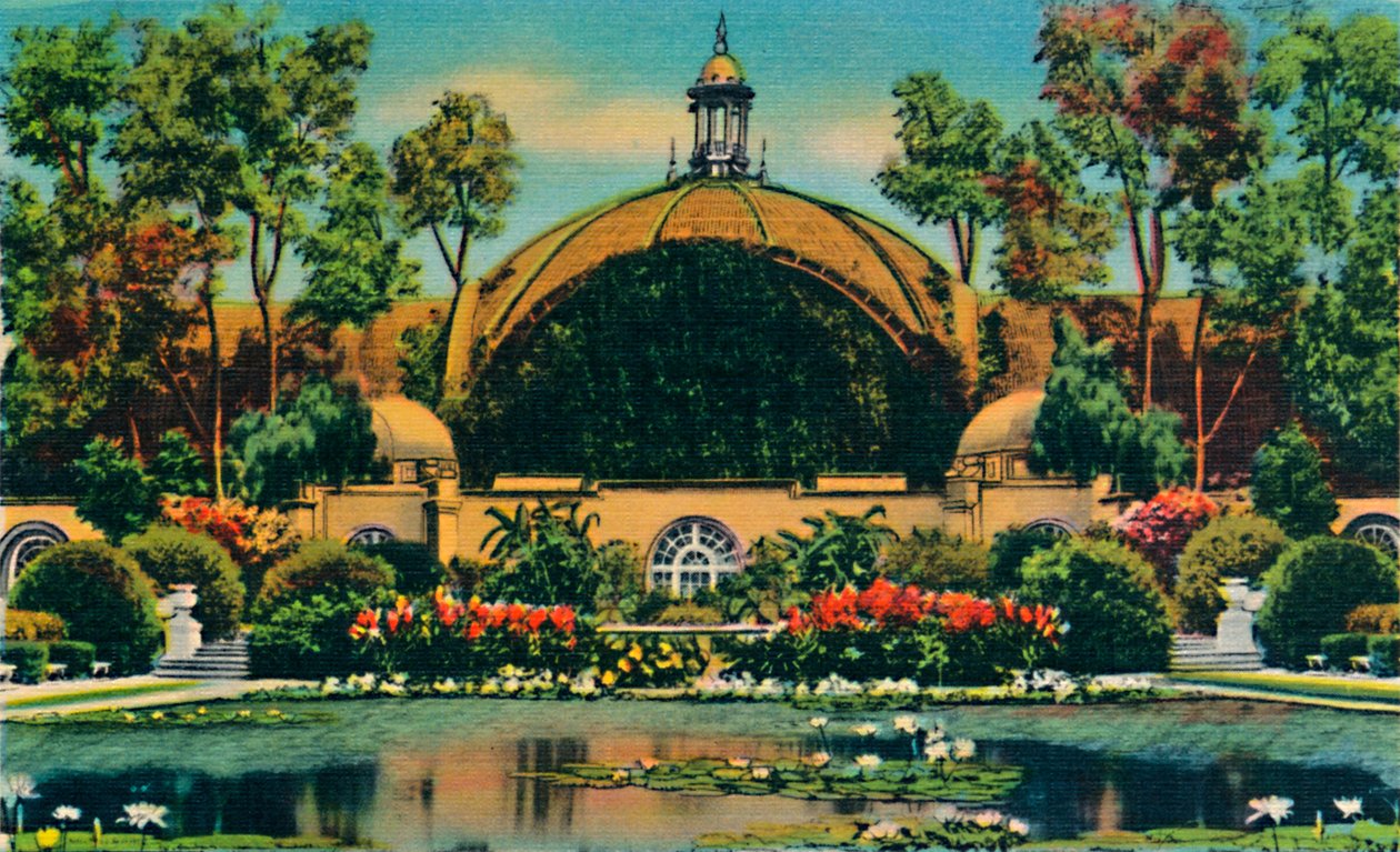Edificio Botánico y Laguna. San Diego, California, c1941 de Unbekannt