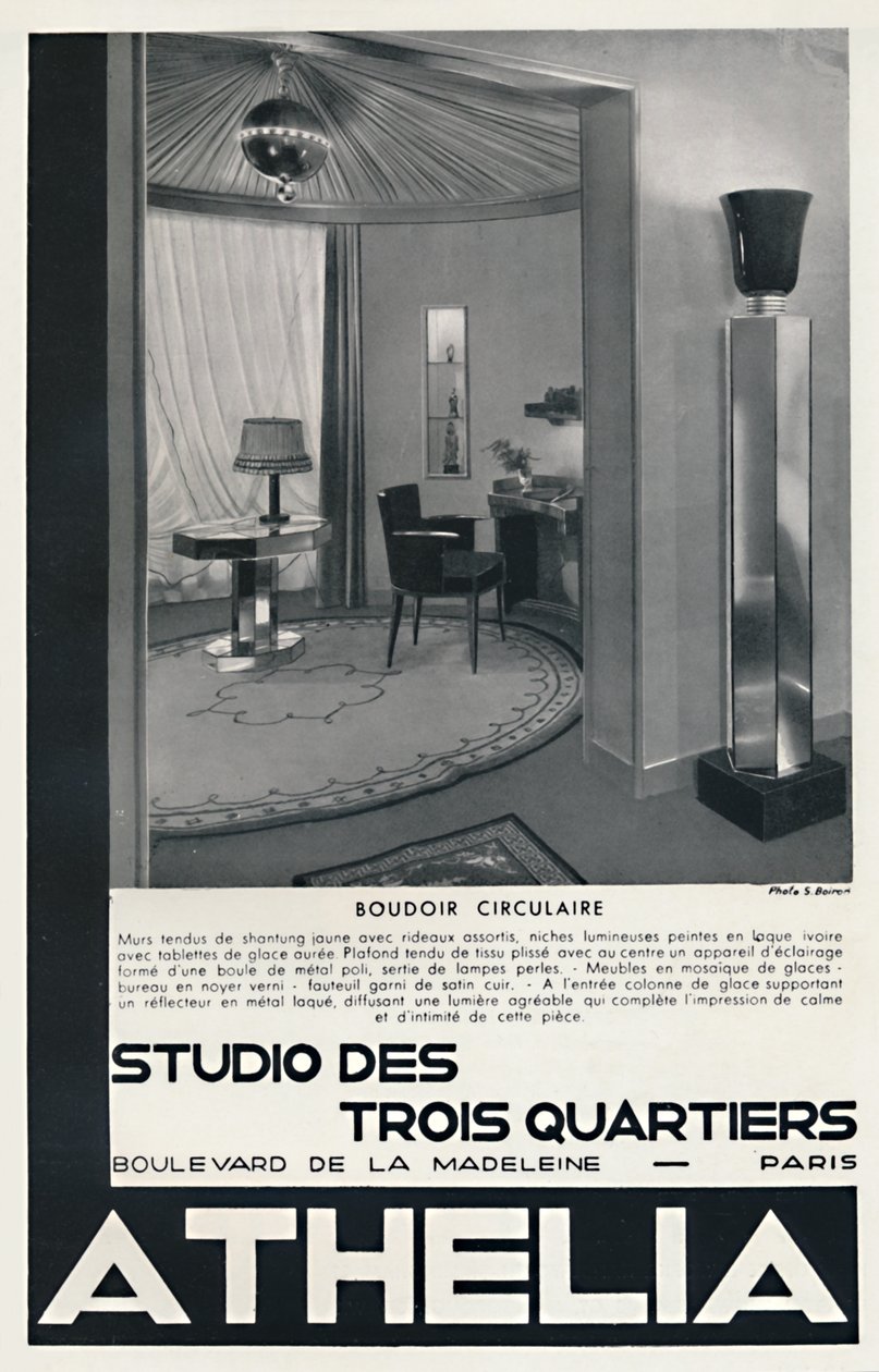 Boudoir Circulaire - Studio Des Trois Quartiers - Athelia, 1933 de Unbekannt