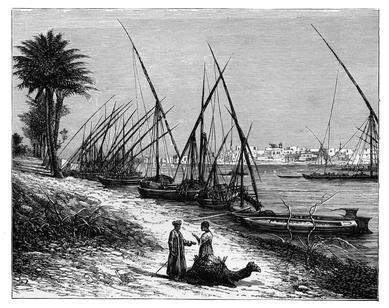Boulak en el río Nilo, El Cairo, Egipto, c. 1890 de Unbekannt