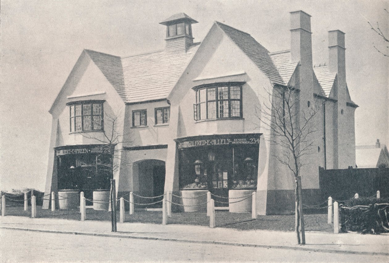 Bournville: dos de las tiendas del pueblo, c1900 1901-1902 de Unbekannt