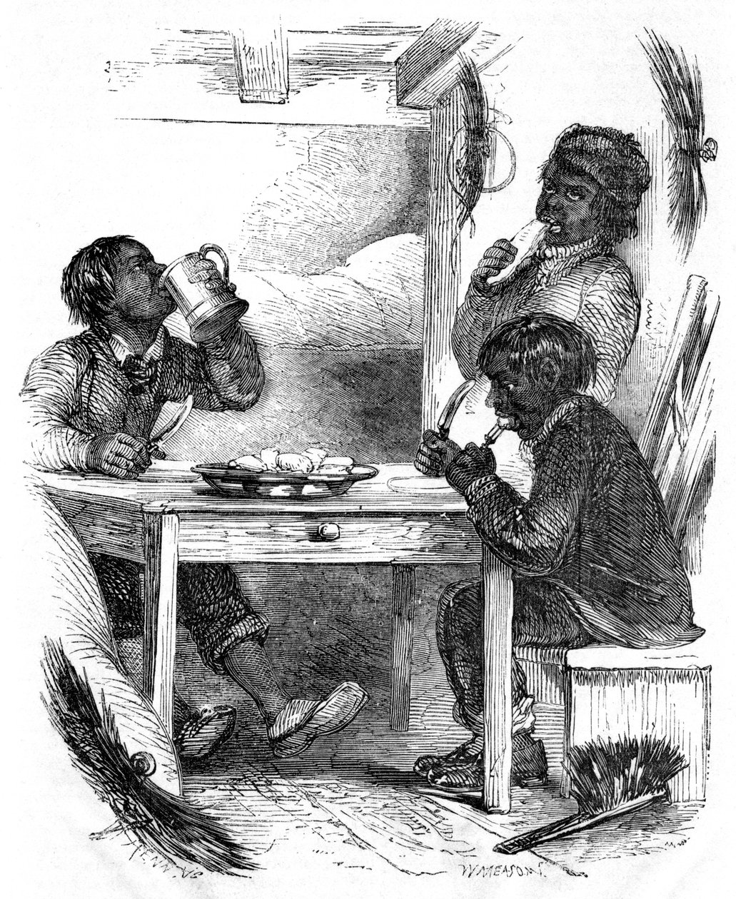 Chicos deshollinadores comiendo su cena, 1861 de Unbekannt