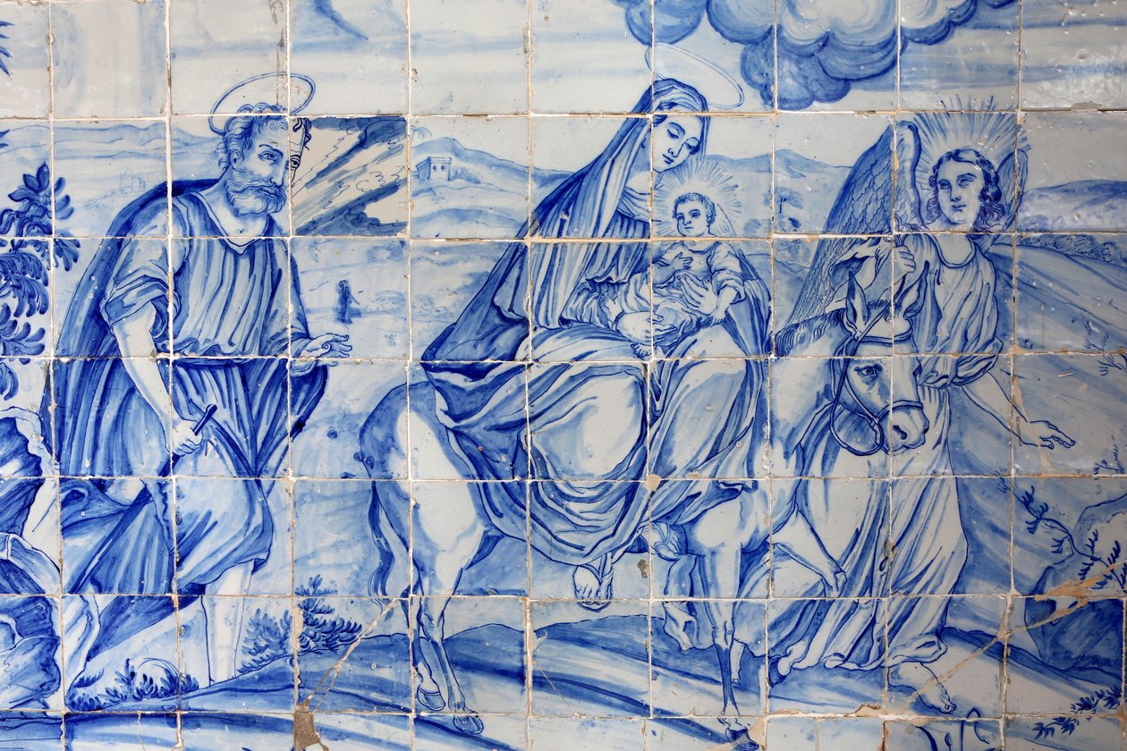 El vuelo a Egipto, azulejo en la iglesia de Bonfim, Salvador, Brasil de Unbekannt