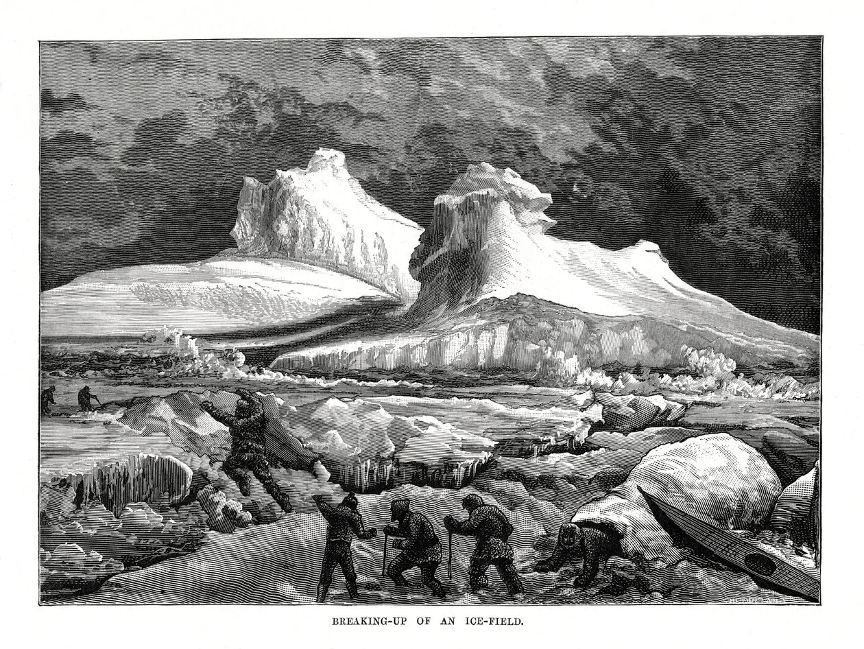 Ruptura de un campo de hielo, 1877 de Unbekannt