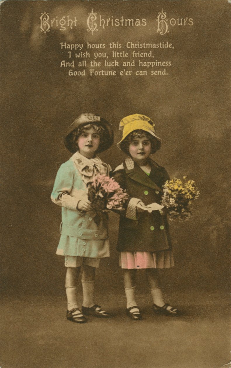 Horas brillantes de Navidad, tarjeta de Navidad vintage de Unbekannt
