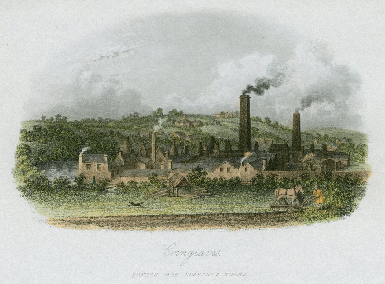 Obras de la Compañía Británica de Hierro en Corngraves, cerca de Halesowen, West Midlands, c1835 de Unbekannt
