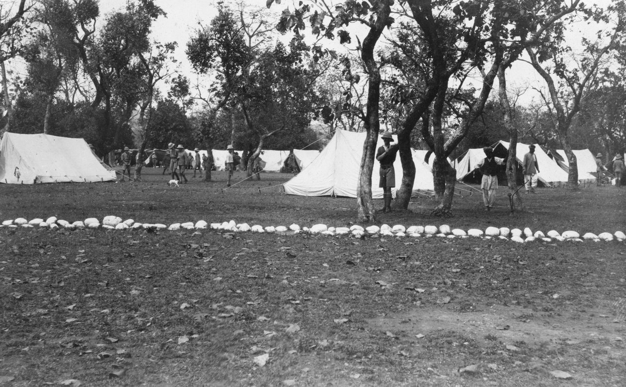 Campamento del ejército británico junto al río Yamuna, India, 1917 de Unbekannt