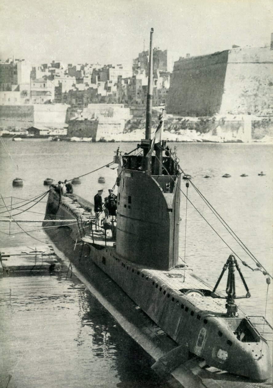 Submarino británico en Malta, Segunda Guerra Mundial, 1945 de Unbekannt