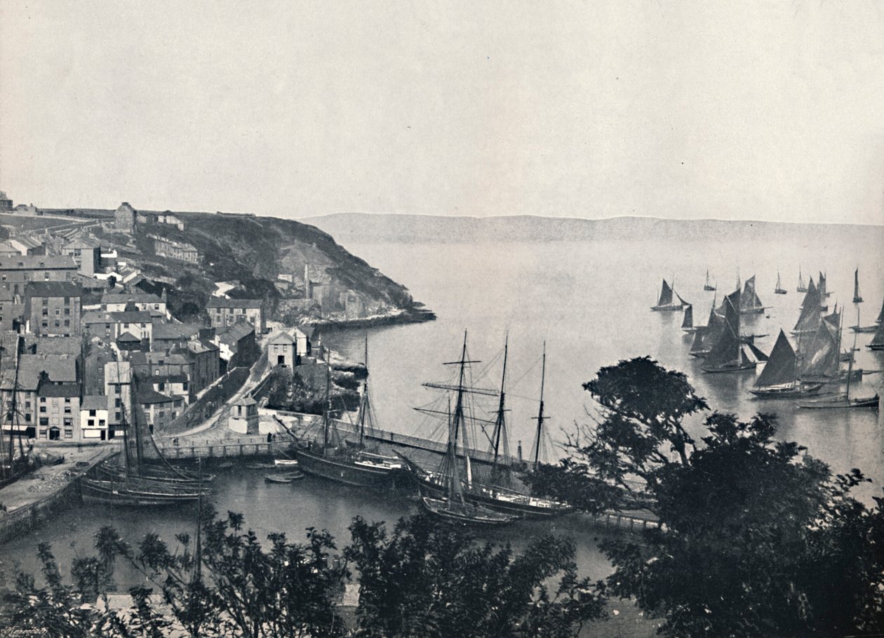 Brixham - La ciudad baja, mostrando la flota pesquera, 1895 de Unbekannt