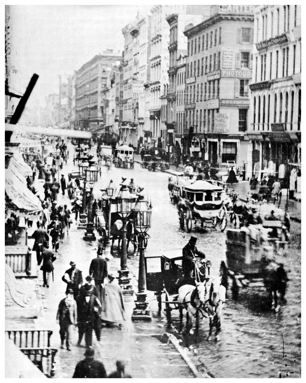 Broadway y Spring Street, Ciudad de Nueva York, EE.UU., 1867 de Unbekannt