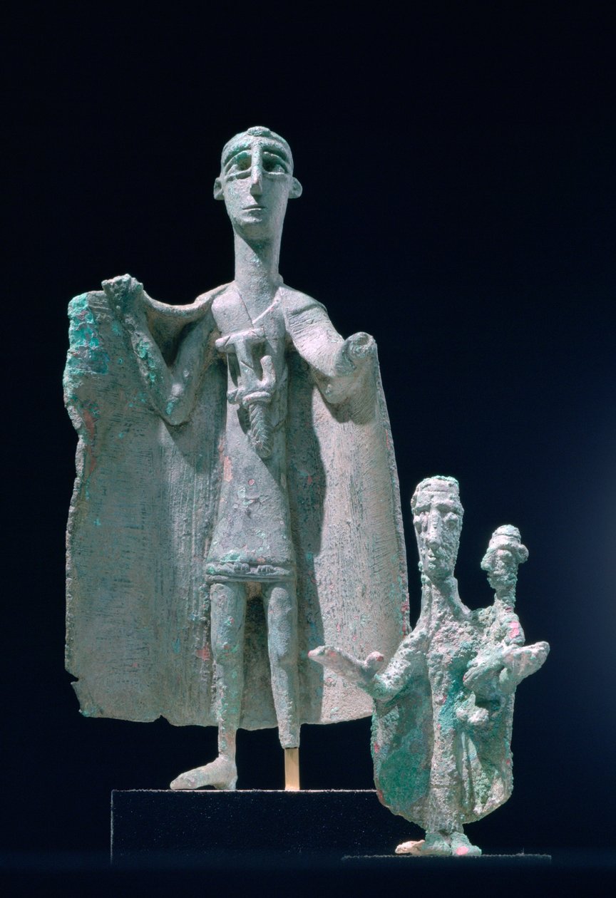 Estatuas de madre e hijo de bronce, cultura nurágica, Siniscola, Cerdeña, siglo IX-VI a.C. de Unbekannt