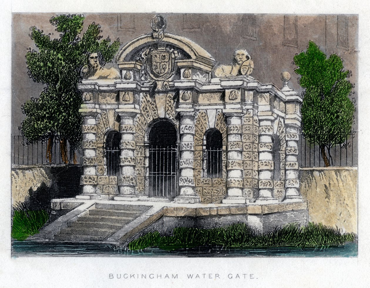 Puerta de agua de Buckingham, el Strand, Londres, c.1850 de Unbekannt