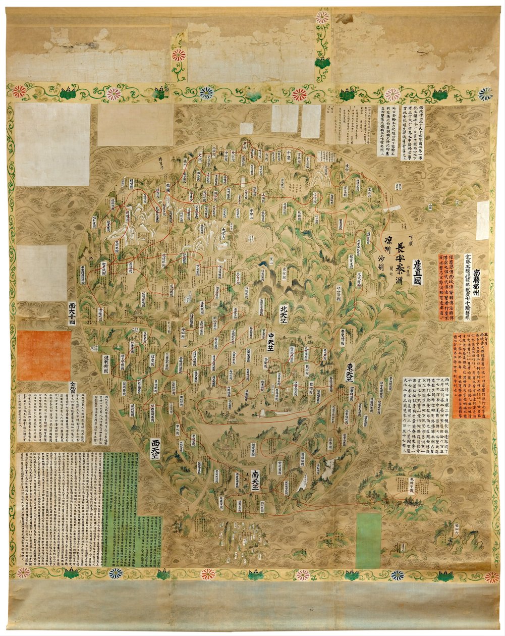 Mapa budista del mundo, principios del siglo XVIII de Unbekannt