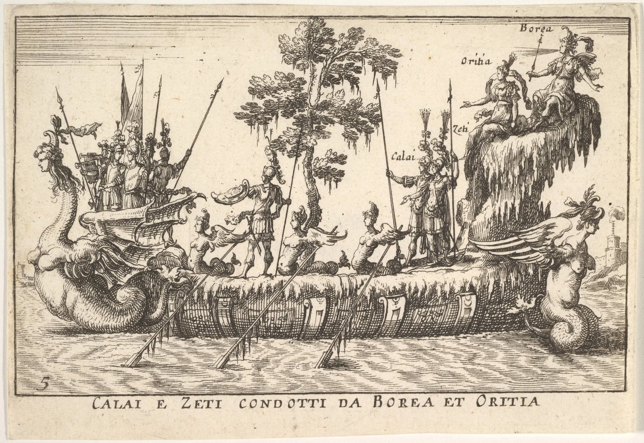 Calais y Zetes liderados por Boreas y Oreithyia, 1664 de Unbekannt