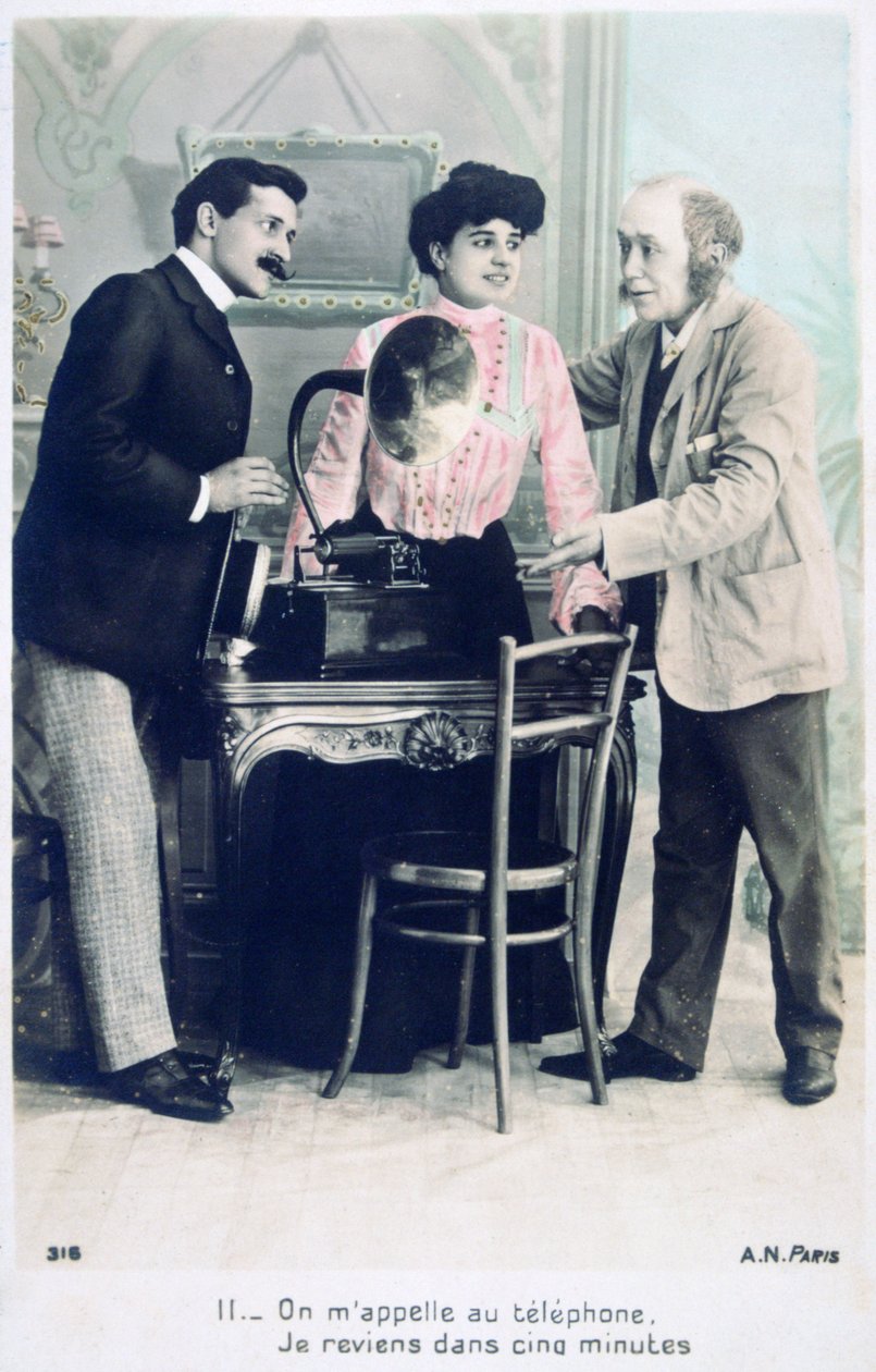 Llámame por teléfono, regresaré en cinco minutos, c1900 de Unbekannt