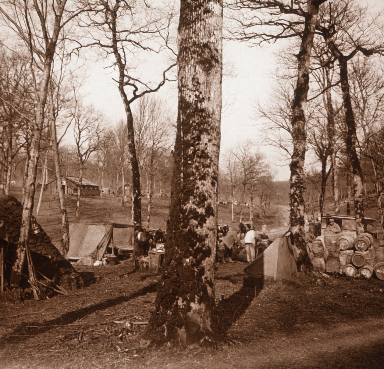 Campamento, Genicourt, norte de Francia, c1914-c1918 de Unbekannt