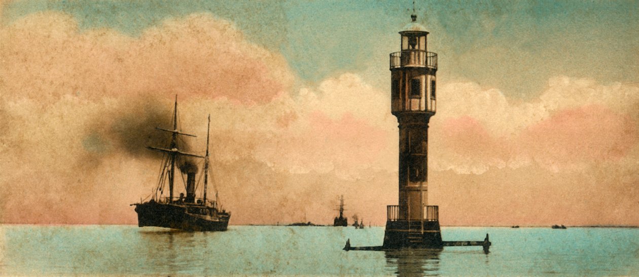 Canal de Suez. Los lagos amargos - El faro norte, c1918-c1939 de Unbekannt