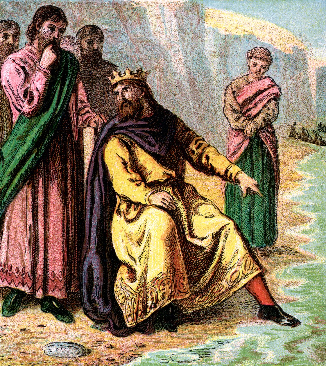 Canuto y sus cortesanos, siglo XI, c1850 de Unbekannt