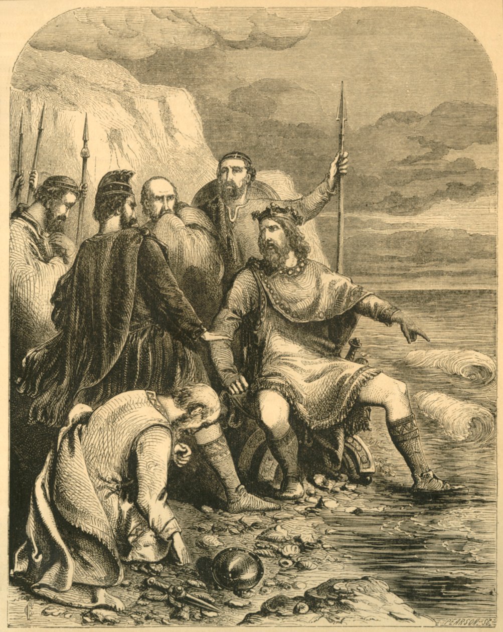 Canuto Reprendiendo la Adulación de sus Cortesanos, c1890 de Unbekannt