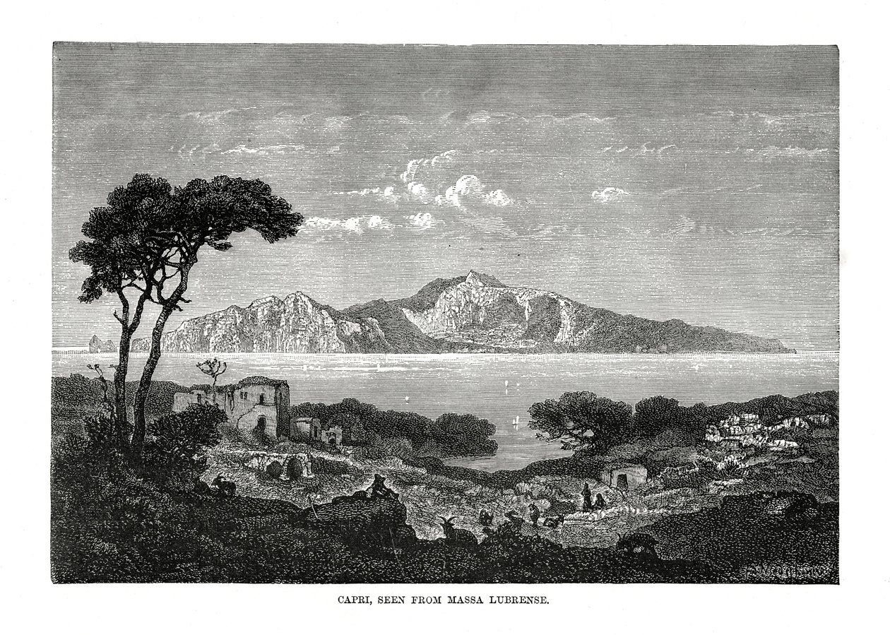 Capri visto desde Massa Lubrense, Italia, 1879 de Unbekannt