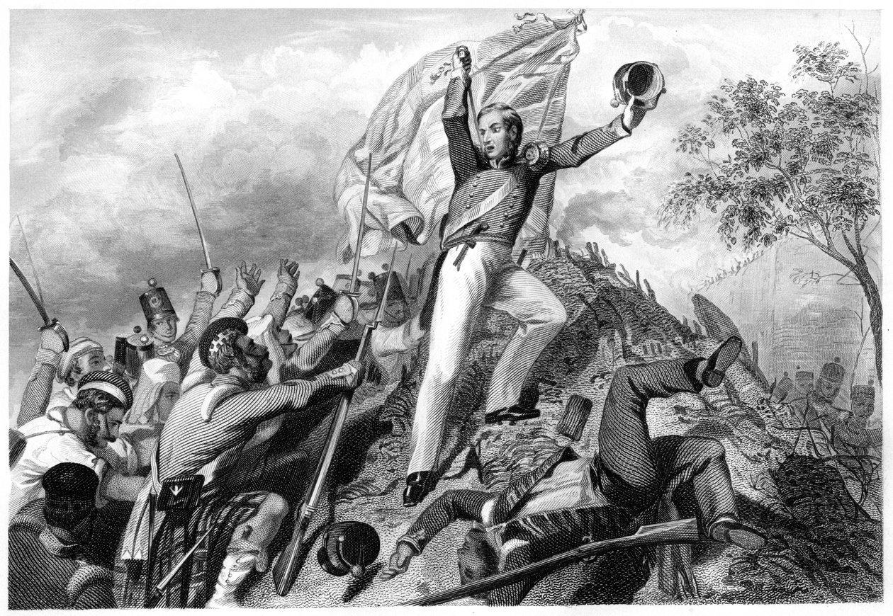 Captura de los cañones por los Highlanders antes de Cawnpore, 1857, c.1860 de Unbekannt