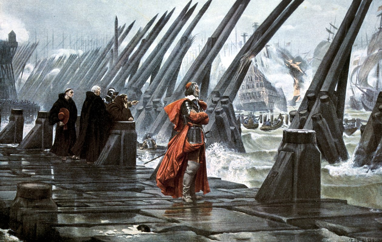 El cardenal Richelieu en el sitio de La Rochelle de Unbekannt