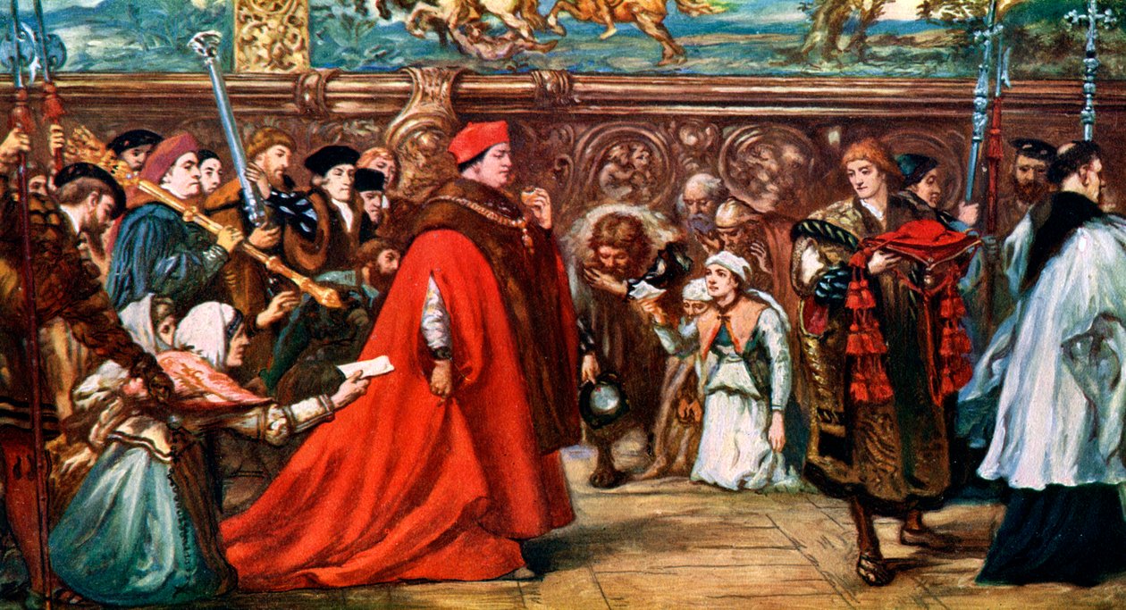El cardenal Wolsey en procesión hacia Westminster Hall, 1887, c1920 de Unbekannt