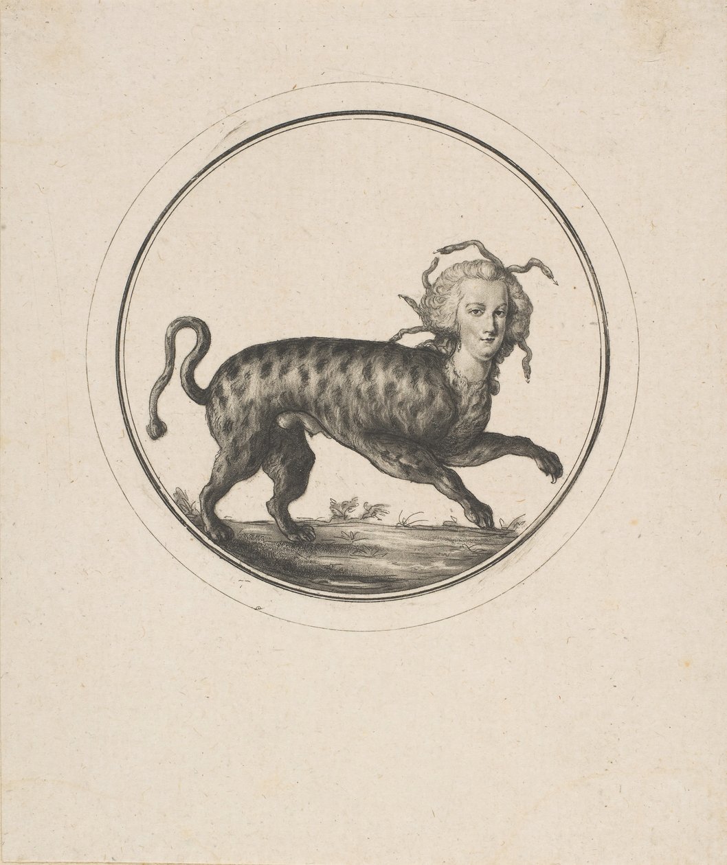 Caricatura mostrando a María Antonieta como un leopardo de Unbekannt