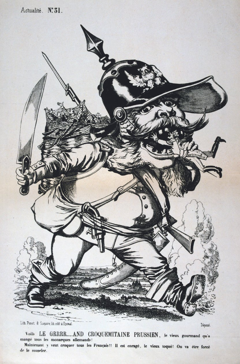 Caricatura de Guillermo I de Prusia, guerra franco-prusiana, 1870-1871 de Unbekannt