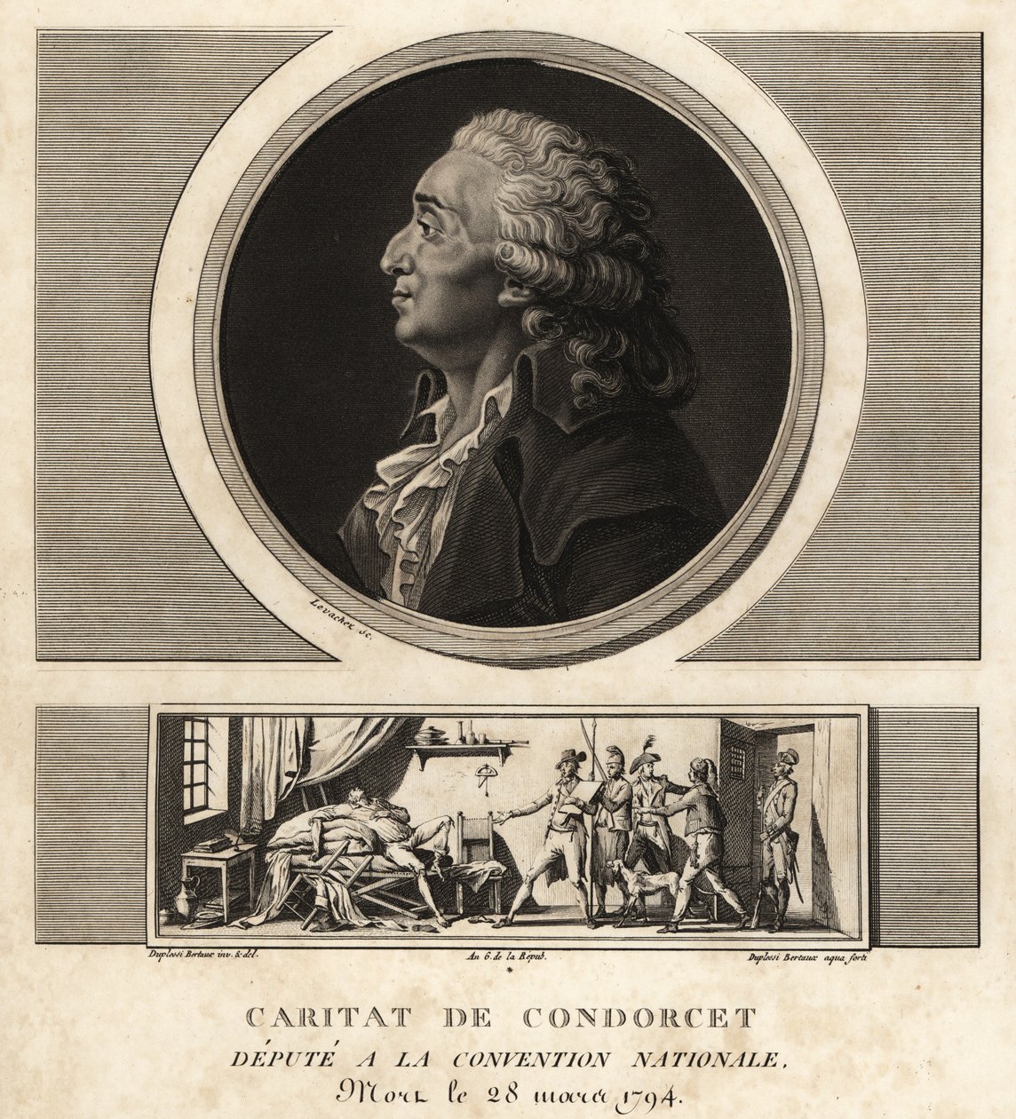 Caritat de Condorcet (1743-1794), filósofo y matemático francés de Unbekannt
