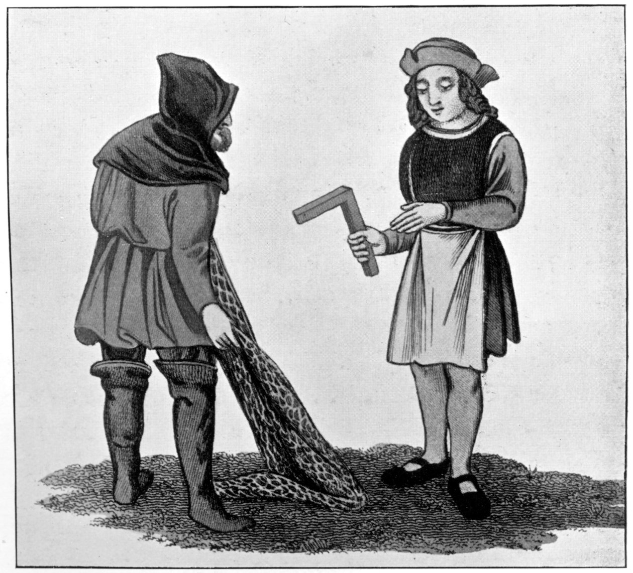 Carpintero y pescador, siglo XV, 1910 de Unbekannt
