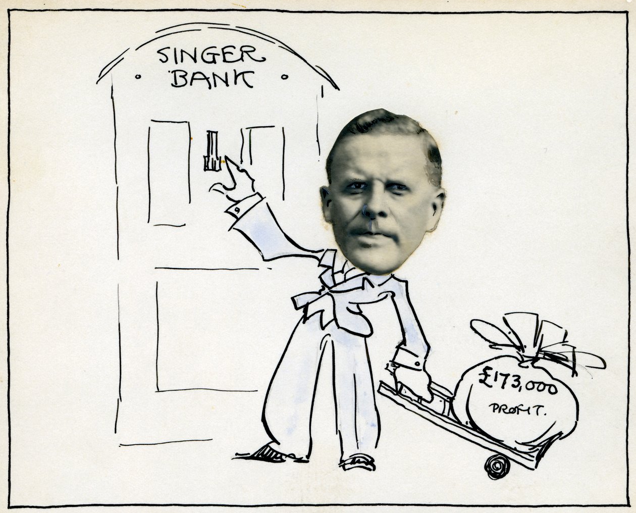 Caricatura del Director General William E Bullock, Singer & Company Ltd de Unbekannt