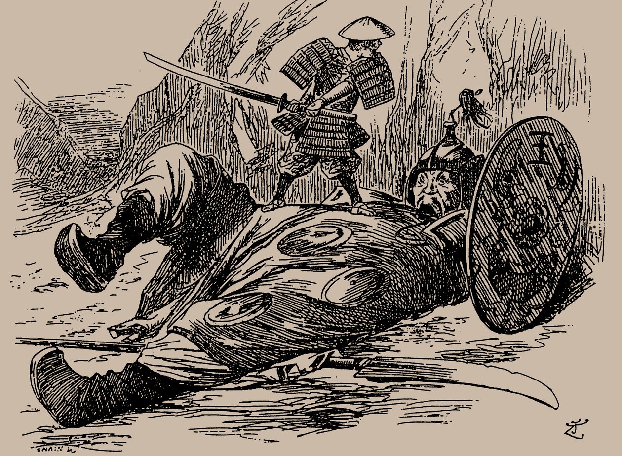 Caricatura sobre la Primera Guerra Sino-Japonesa. Punch, 29 de septiembre de 1894, 1894 de Unbekannt