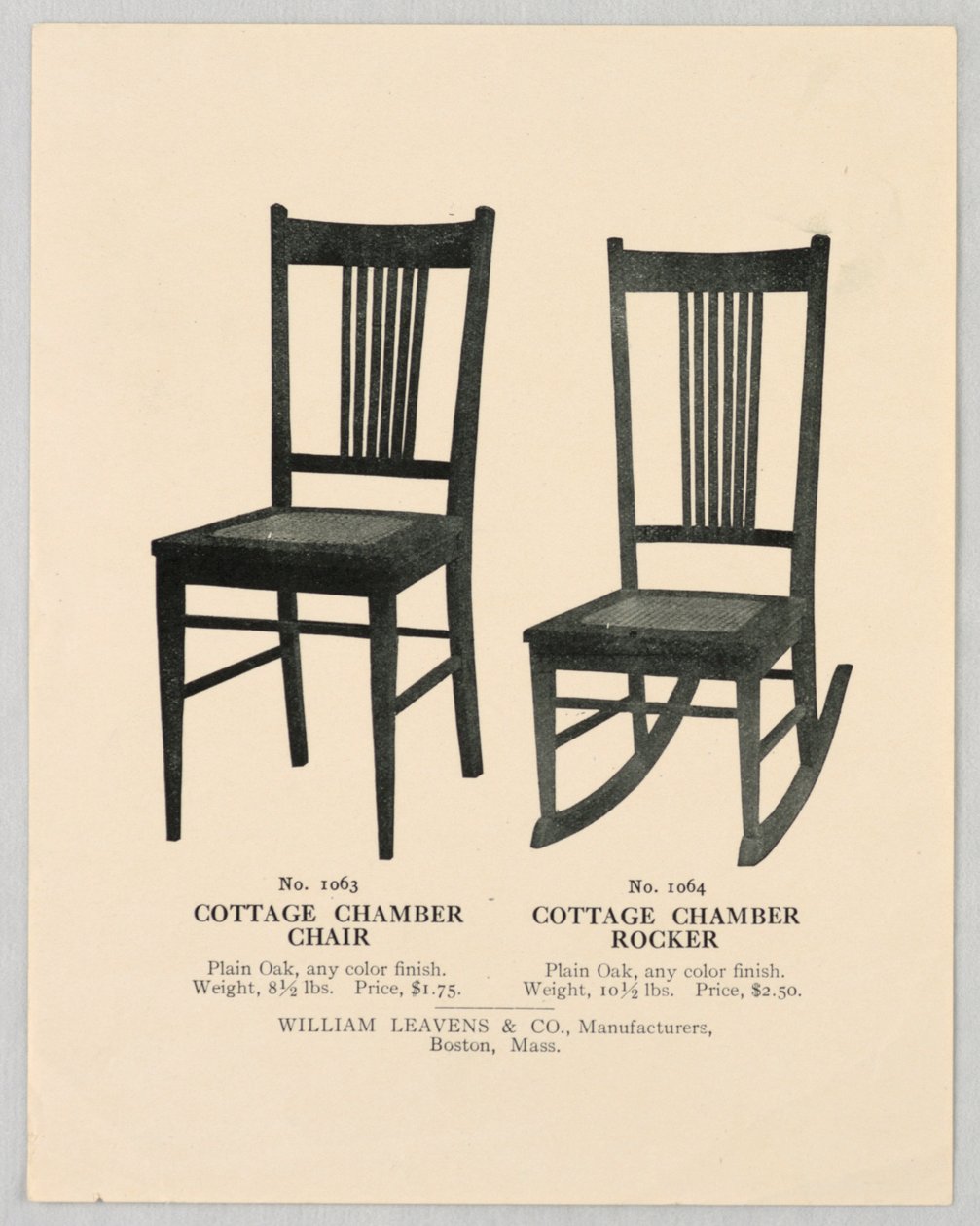 Ilustración de Catálogo, Diseños para Sillas, 1904-05 de Unbekannt