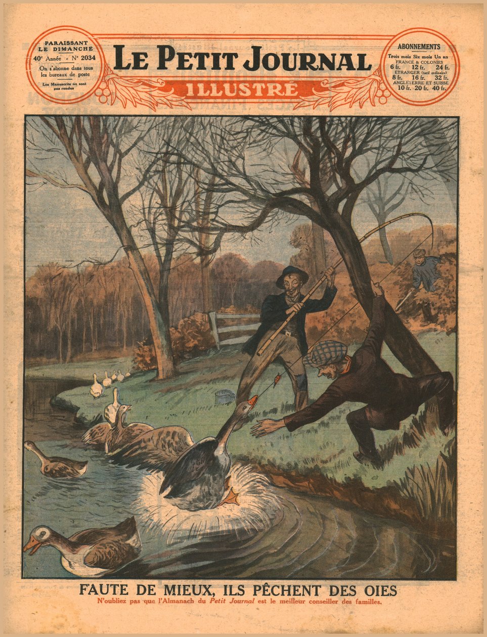 Cazando gansos con una caña de pescar, 1929 de Unbekannt
