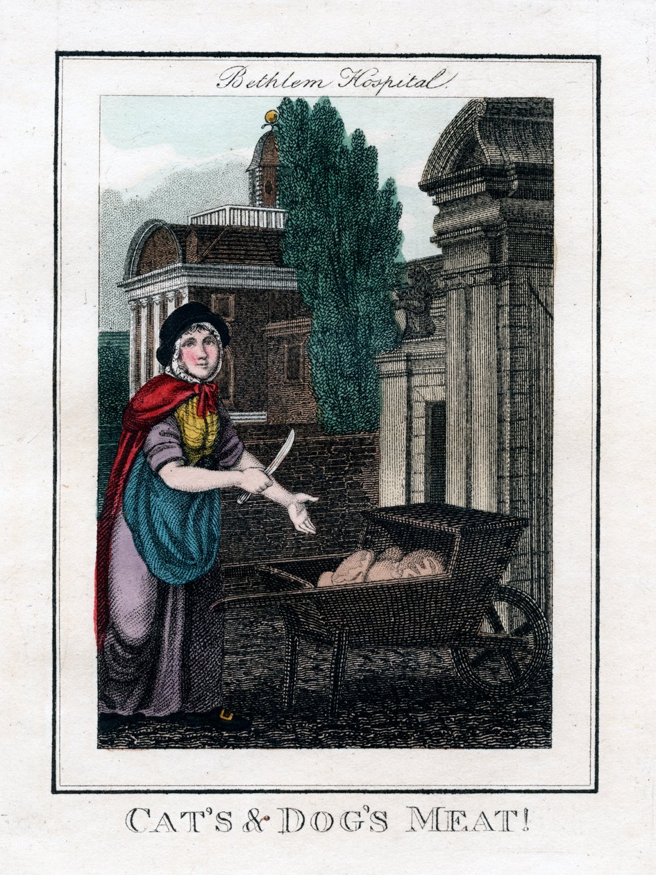 ¡Carne de gatos y perros!, Hospital de Bethlem, Londres, 1805 de Unbekannt
